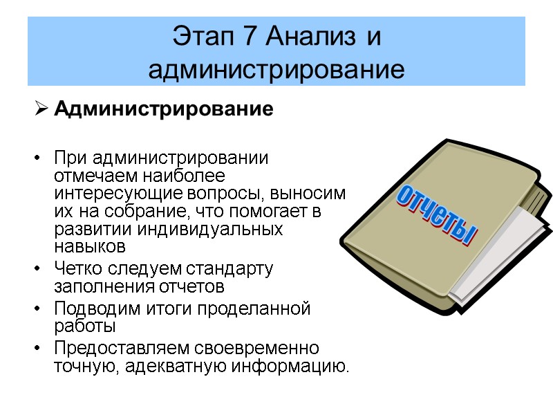 Этап 7 Анализ и          